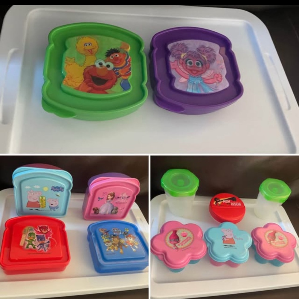 Colorful Kids Character Sandwich and Snack Containers (12)